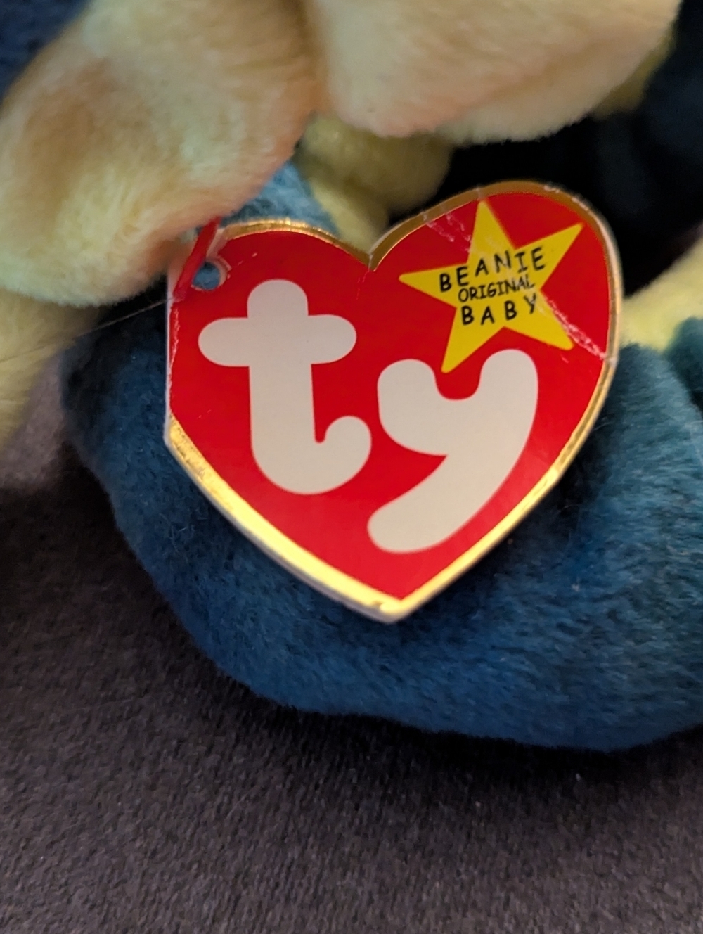 Ty Beanie Baby Hissy the Snake - 1997 Retired Green & Teal Coiled Plush - Picture 8 of 9